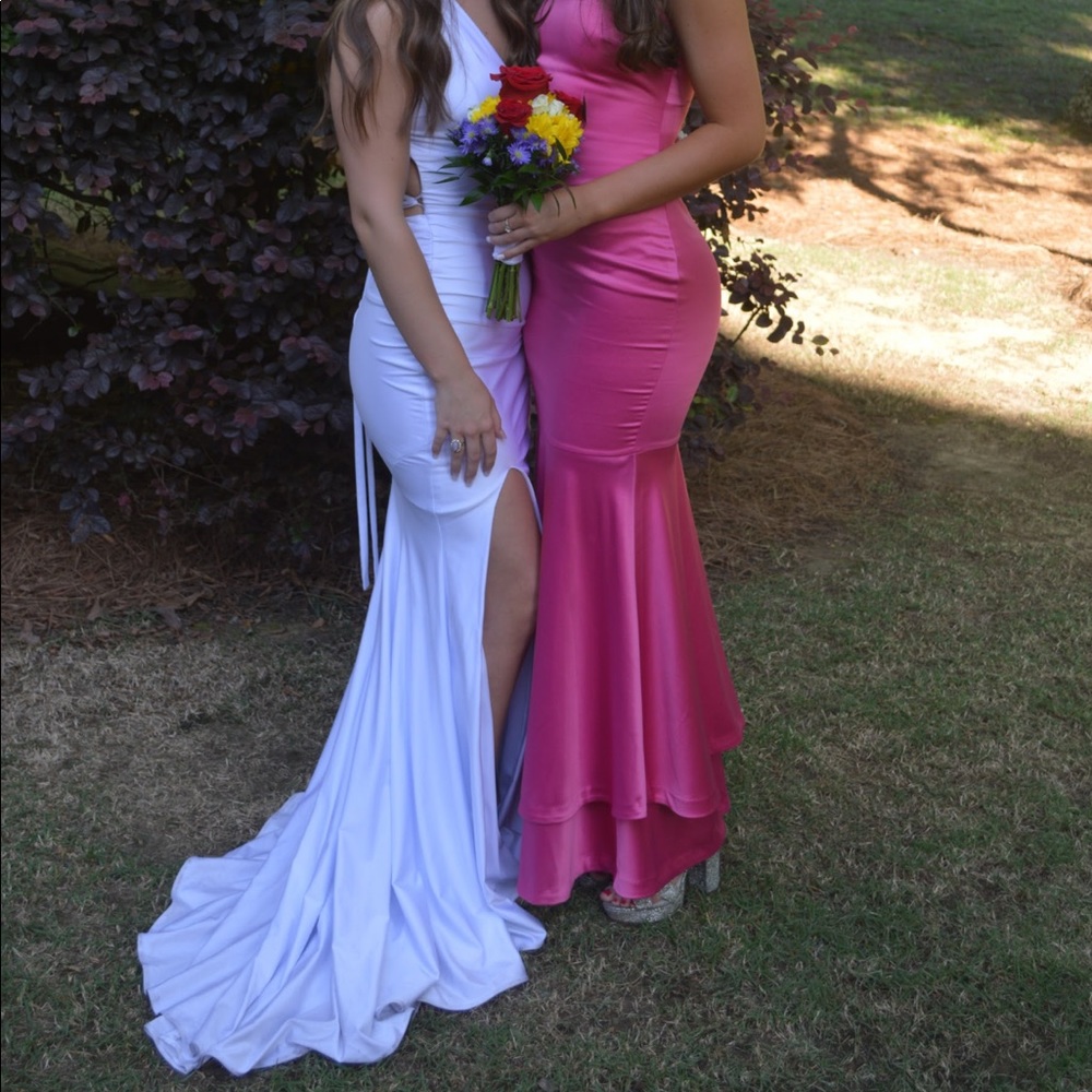 Stunning white La Femme Prom Dress worn once!
